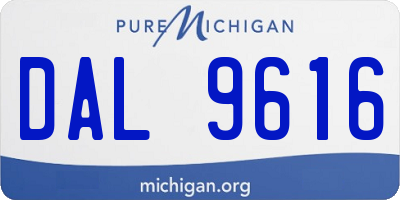 MI license plate DAL9616