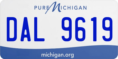 MI license plate DAL9619