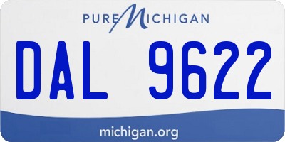 MI license plate DAL9622