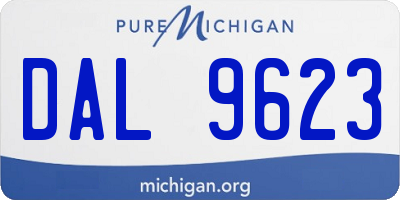 MI license plate DAL9623