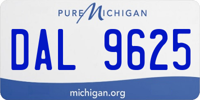 MI license plate DAL9625