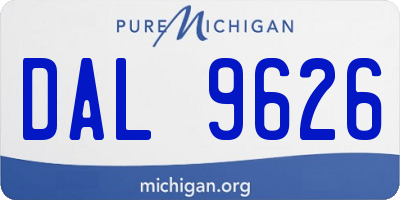 MI license plate DAL9626