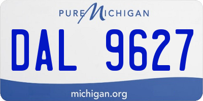 MI license plate DAL9627