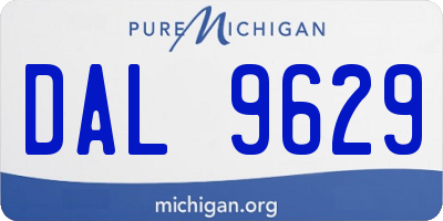 MI license plate DAL9629