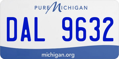 MI license plate DAL9632