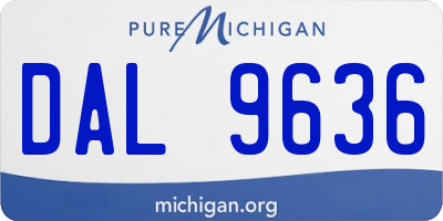 MI license plate DAL9636