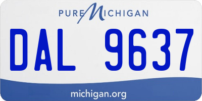 MI license plate DAL9637