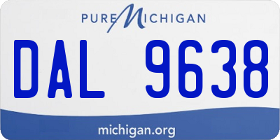 MI license plate DAL9638