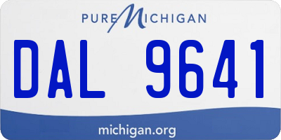 MI license plate DAL9641