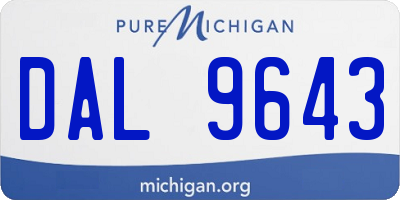 MI license plate DAL9643