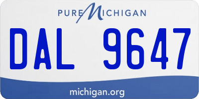 MI license plate DAL9647