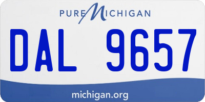MI license plate DAL9657