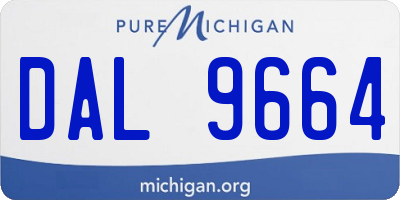 MI license plate DAL9664