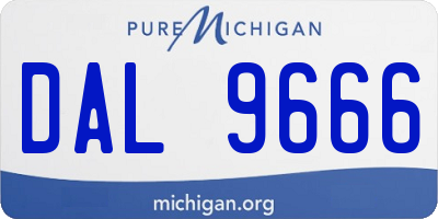 MI license plate DAL9666