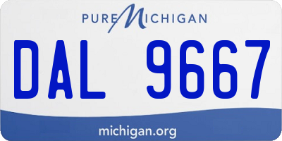 MI license plate DAL9667