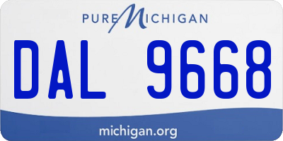 MI license plate DAL9668