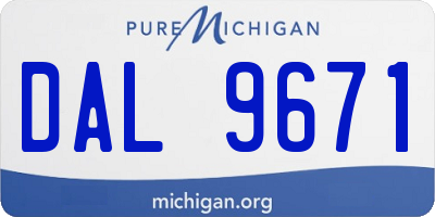MI license plate DAL9671
