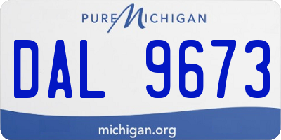 MI license plate DAL9673