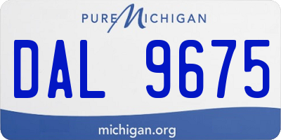 MI license plate DAL9675