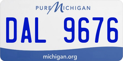 MI license plate DAL9676