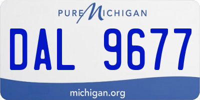 MI license plate DAL9677