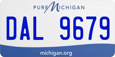 MI license plate DAL9679