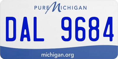 MI license plate DAL9684