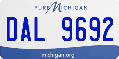 MI license plate DAL9692