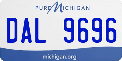 MI license plate DAL9696
