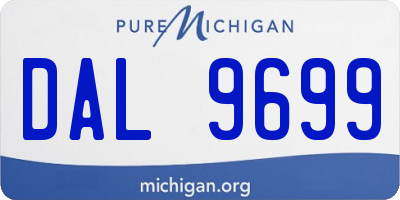MI license plate DAL9699