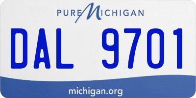 MI license plate DAL9701