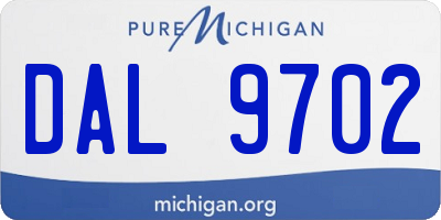 MI license plate DAL9702