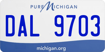 MI license plate DAL9703
