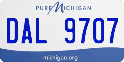MI license plate DAL9707