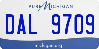 MI license plate DAL9709