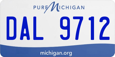 MI license plate DAL9712