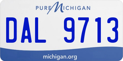 MI license plate DAL9713