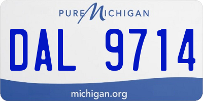 MI license plate DAL9714