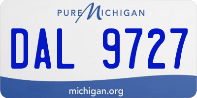 MI license plate DAL9727