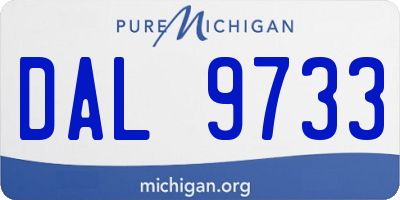 MI license plate DAL9733