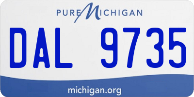 MI license plate DAL9735