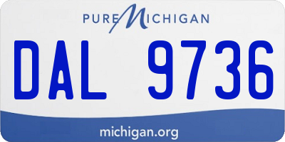 MI license plate DAL9736