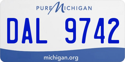 MI license plate DAL9742