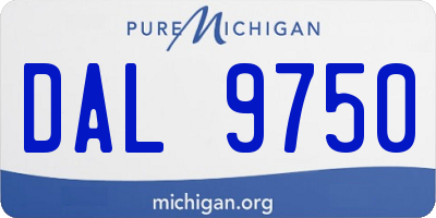 MI license plate DAL9750