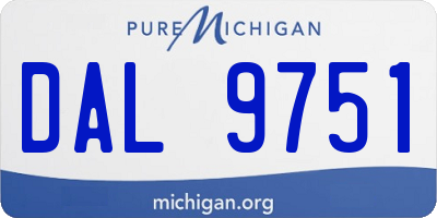 MI license plate DAL9751