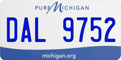 MI license plate DAL9752