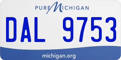 MI license plate DAL9753