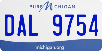 MI license plate DAL9754