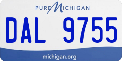 MI license plate DAL9755