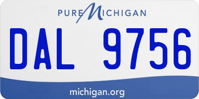 MI license plate DAL9756
